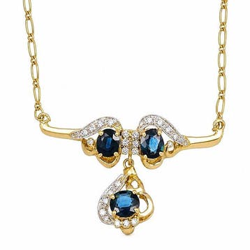 Ketting met hanger - 18 karaat Geel goud, Witgoud - 2.25ct.