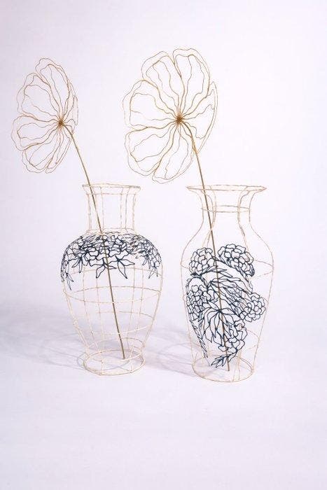 Iris Lucia Design - Iris Lucia Design - Vaas (2) -, Antiek en Kunst, Kunst | Designobjecten