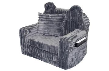 Fauteuil Kinder Grijs Corduroy | Slaapbank | Nieuw, Huis en Inrichting, Fauteuils, Overige materialen, Minder dan 75 cm, Nieuw