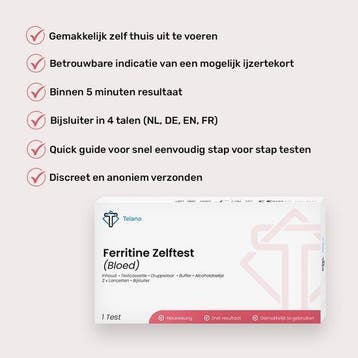 Ferritine Zelftest voor IJzertekort en Bloedarmoede, Verzenden, Nieuw