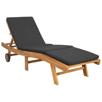 vidaXL Ligstoel Bruin en Donkergrijs Polyester, Verzenden, Nieuw