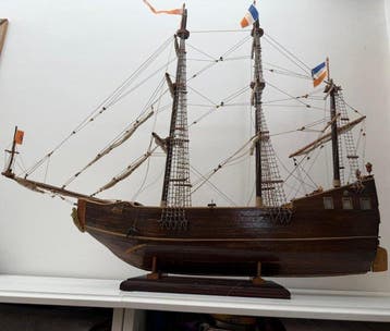 Grande modello navale di veliero storico in legno (85 cm) –, Nieuw