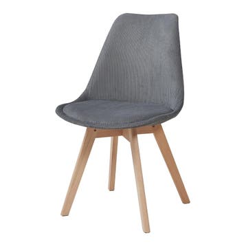 Eetkamerstoelen Fläten set van 2 stuks corduroy grijs en nat, Huis en Inrichting, Verzenden, Nieuw
