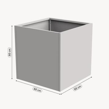 Plantenbak Vaargel buiten bloembak 60x60x60 cm knoflook beig, Tuin en Terras, Verzenden