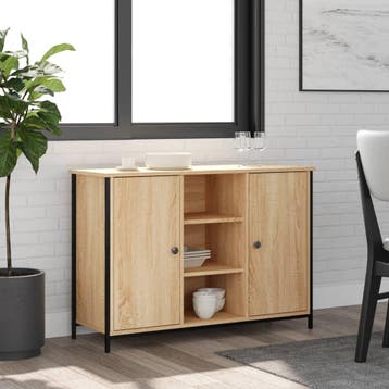 vidaXL Dressoir 100x35x70 cm bewerkt hout sonoma, Huis en Inrichting, Verzenden, Nieuw, Overige houtsoorten, Minder dan 50 cm