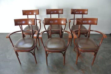 Thonet - Fauteuil (6) - Hermann Czech - Hout - Zeldzame set