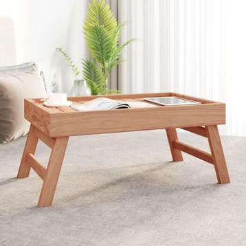 vidaXL Dienblad inklapbaar 55x35x25 cm massief teakhout, Verzenden, Nieuw