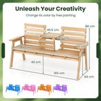 LIVSK Houten Tuinbank met Opklapbare Tafel - Voor 2-3 Person, Tuin en Terras, Kruiwagens, Verzenden, Nieuw