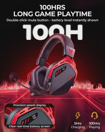 NUBWO HG08 Draadloze Gaming Headset - 7.1 Surround Sound, La, Verzenden, Nieuw