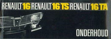1969 Renault 16 TS TA Onderhoudsboekje Nederlands *Blanco*, Verzenden
