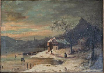 A. Peters (XIX) - Dorpsgezicht