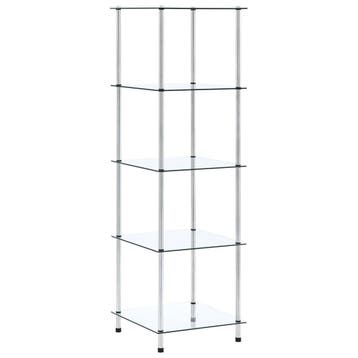 vidaXL Kastje 5-laags 40x40x130 cm gehard glas transparant, Minder dan 50 cm, Verzenden, 100 tot 150 cm, Nieuw
