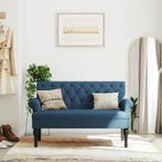 vidaXL Bankje met rugleuning 120x62x75,5 cm stof blauw, Huis en Inrichting, Banken | Bankstellen, Verzenden, Nieuw, Stof