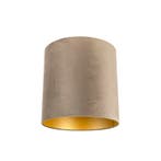 Velours lampenkap taupe 40/40/40 met gouden binnenkant, Verzenden, Nieuw, Classic-antique