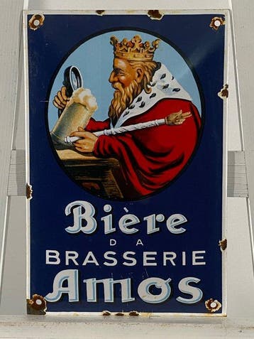 Brasserie Amos - Emaille plaat - 30x20cm - Gemaakt van een