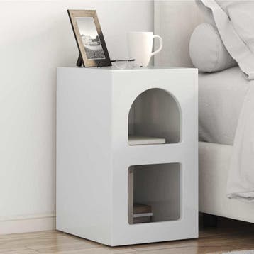 vidaXL Nachtkastje ELST Hoogglans wit 29,5 x 33,5 x 50 cm, Huis en Inrichting, Slaapkamer | Nachtkastjes, Minder dan 45 cm, Verzenden