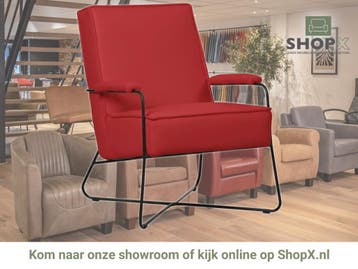 Leren fauteuil Hope - Toledo Ducati (rood), Nieuw, Ophalen of Verzenden, Eigentijds, Industrieel, Modern, Scandinavisch, 50 tot 75 cm