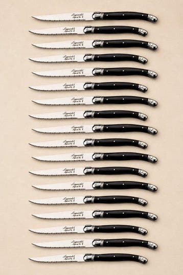 Laguiole - 18x Steak Knives - Black - style de -