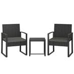 Rieten Bistroset, 3-delige Tuinmeubelset Met 2 Tuinstoelen,, Tuin en Terras, Parasols, Verzenden, Nieuw