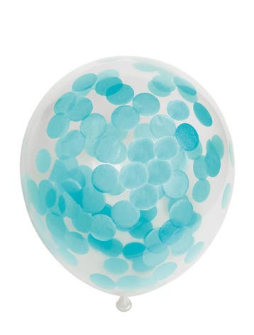 6x Confetti ballonnen baby blauw, Verzenden, Nieuw, Versiering, Geboorte of Huwelijk