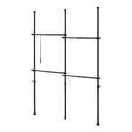 [en.casa] Telescopisch kledingrek Kemi verstelbaar zwart 150, Verzenden, Nieuw