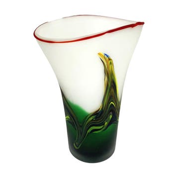 Essie Zareh - Handgeblazen gelaagde Baijan vaas - Kunstglas, Ophalen of Verzenden