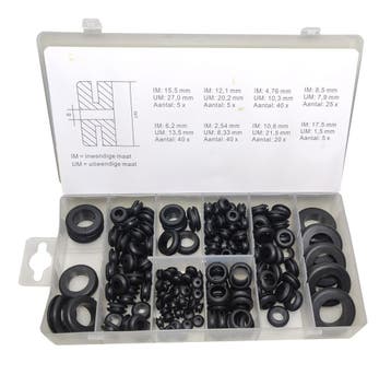 Doorvoerringen set 180-delig | rubber tules | 8 maten, Auto-onderdelen, Ophalen of Verzenden, Nieuw