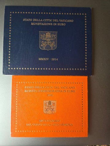 Vaticaan. Year Set (BU) / 2 Euro 2014/2016 (2 sets) (Zonder