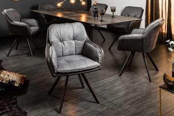 Draaibare designstoel MR. LOUNGER antracietgrijs met, Huis en Inrichting, Ophalen of Verzenden, Nieuw