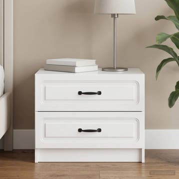 vidaXL Nachtkastje Hoogglans Wit 62 x 34,5 x 44,5 cm Bewerkt, Minder dan 45 cm, Verzenden, Nieuw, Minder dan 55 cm