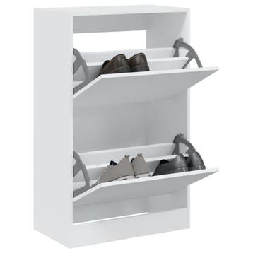 vidaXL Schoenenkast 60x34x96,5 cm bewerkt hout wit, Verzenden, Nieuw