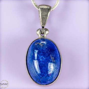Exclusieve tansaniethanger van 925 zilver met intensieve
