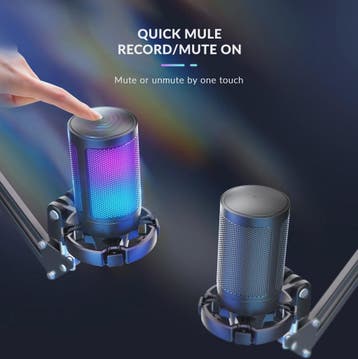 FIFINE A6T Gaming USB Microfoon Set met Arm Stand, RGB & Mut, Verzenden, Nieuw