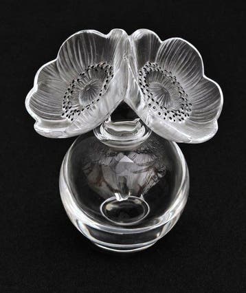 Lalique - Vaas - Twee anemonen - Kristal