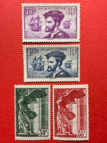 Frankrijk 1934/1937 - Vroege herdenkingsset lot: 1834, Gestempeld