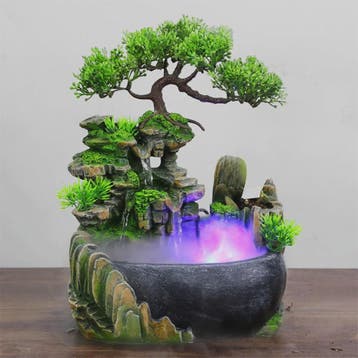 Desktop Waterval Fontein met LED Verlichting & Vernevelaar -, Tuin en Terras, Waterpartijen en Fonteinen, Verzenden, Nieuw