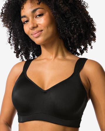 HEMA Voorgevormde sportbh heavy support met beugel zwart, Verzenden, Zwart