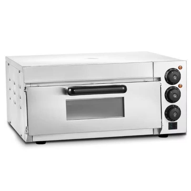 Elektrische Pizza Oven RVS met Pizzasteen Timer Dubbel, Witgoed en Apparatuur, Ovens, Nieuw, Verzenden