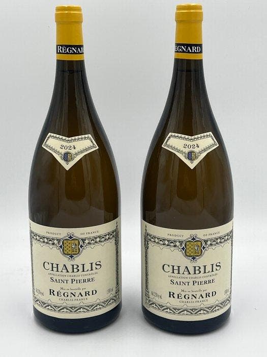 2024 Régnard Chablis Saint-Pierre - Chablis - 2 Magnums, Verzamelen, Wijnen
