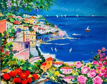 Alfredo Grimaldi (1950) - La costa in fiore