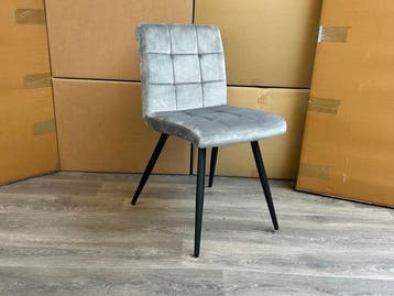 Veiling - Stoel Tilly (set van 8) Velvet - Velours - Grijs, Nieuw
