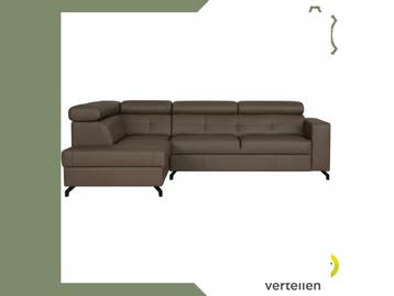 Leren hoekbank Nova - 2.5-zits arm rechts + Longchair arm, 250 tot 300 cm, Bohemian, Industrieel, Modern, Scandinavisch, Hoekbank