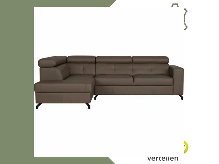 Leren hoekbank Nova - 2.5-zits arm rechts + Longchair arm, Huis en Inrichting, Banken | Bankstellen, 250 tot 300 cm, 75 tot 100 cm