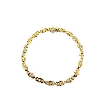 Gouden tennisarmband met diamant; 1,71 ct. (Schakelarmband), Gebruikt, Ophalen of Verzenden, Met edelsteen, Goud