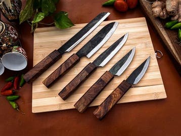 other - Keukenmes - Kitchen knife set - 711 - Staal, Hout,