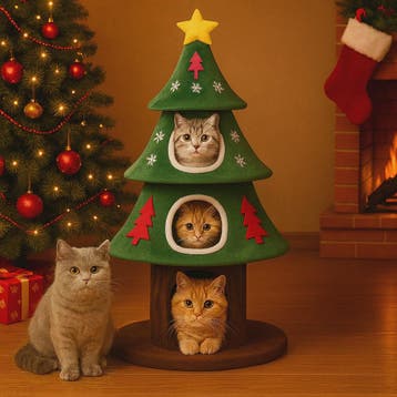 Kerstboom Kattenkrabpaal: Speelparadijs met Meerdere Verdiep, Verzenden, Nieuw