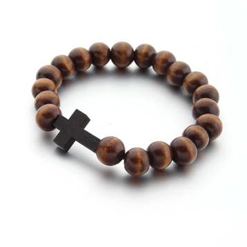 Afrikaanse Armband - Houten kralen Armband - Kruis - Bruin, Ophalen of Verzenden, Nieuw
