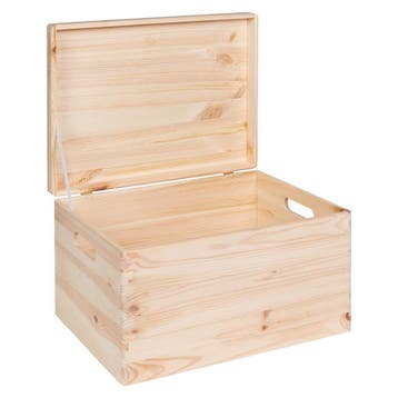 Houten kisten met klepdeksel - Inhoud 27 Liter - Opbergkist, Minder dan 50 cm, Nieuw, Minder dan 50 cm, Ophalen of Verzenden
