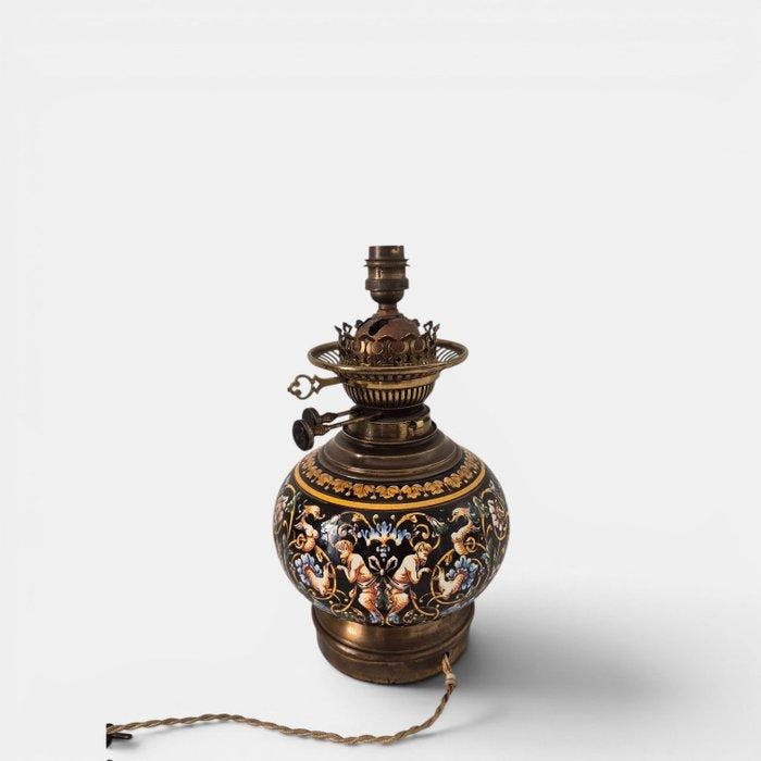 Gien - Lamp - Verguld messing, Antiek en Kunst, Antiek | Overige Antiek