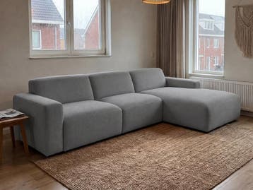 Loungebank Delft - loungebanken - Grijs, Huis en Inrichting, Nieuw, 150 cm of meer, Stof, 300 cm of meer